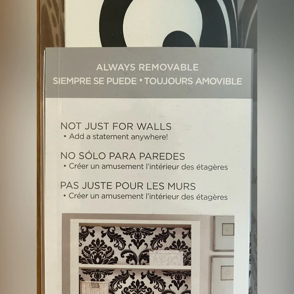 NEW!! NuWallpaper Wall Pops! Black & White Vinyl Peel & Stick Washable Wallpaper